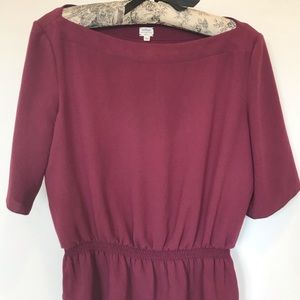 Burgundy polyester blouse